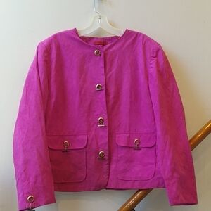 Joni B.Hot pink Micro suede Blazer Jacket